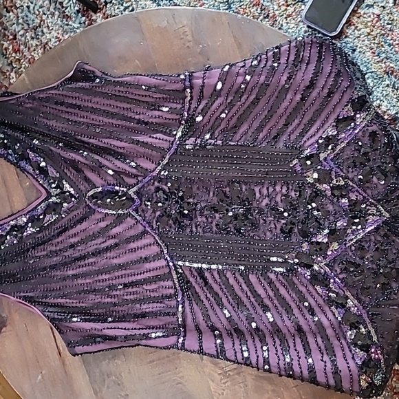 Unique Vintage Purple Flapper Dress - Picture 4 of 7